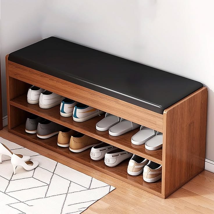 Shoe rack with cushion seater